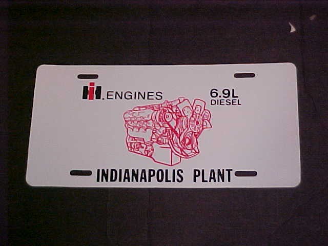 NOS 1980’s IH INTERNATIONAL 6.9 L engine Indianapolis IN License plate Tractor