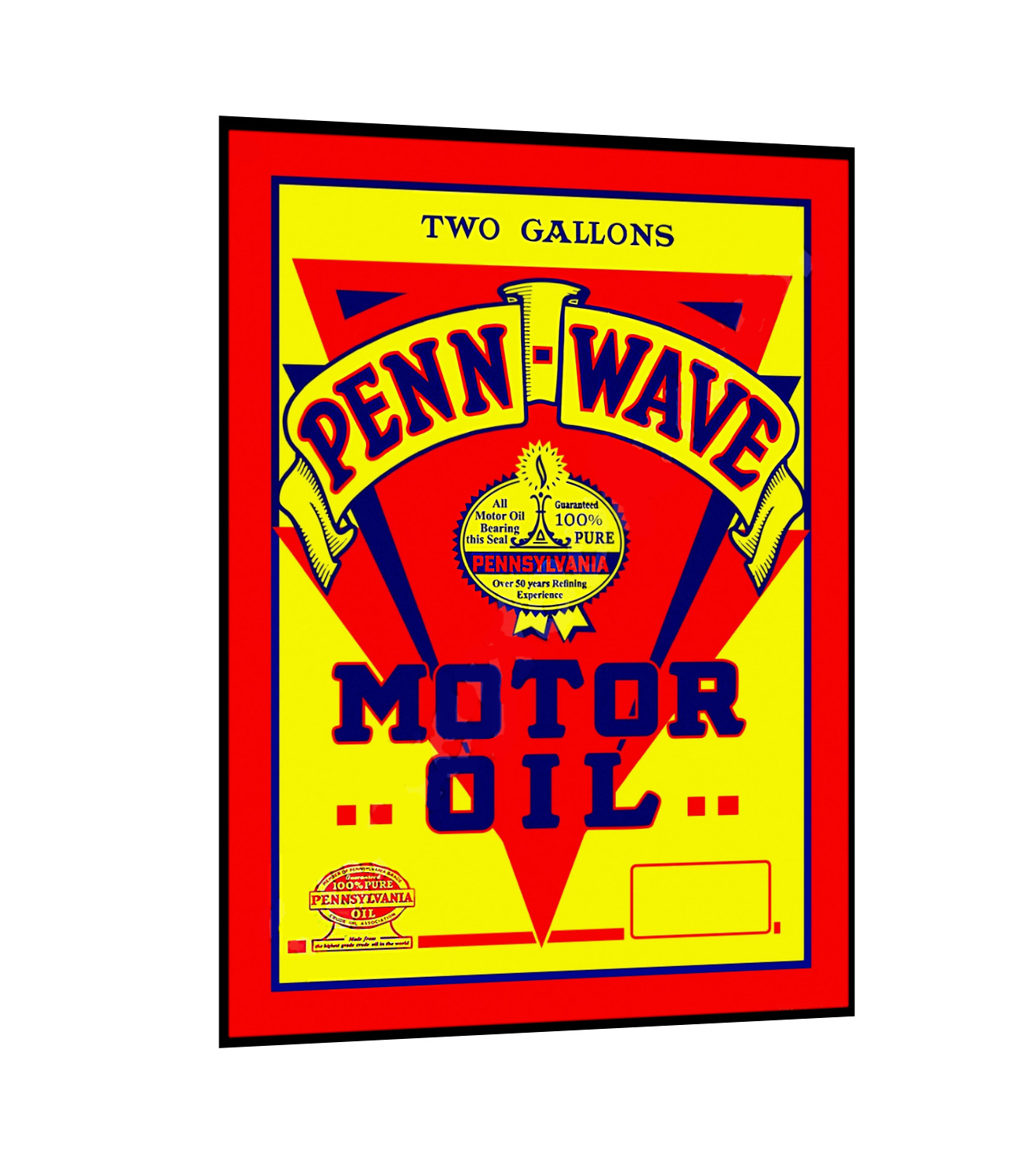 PENNZOIL SIGN STICKER VINTAGE REPLICA MOTOR OIL PENN- BEE SAFE LUBRICATION