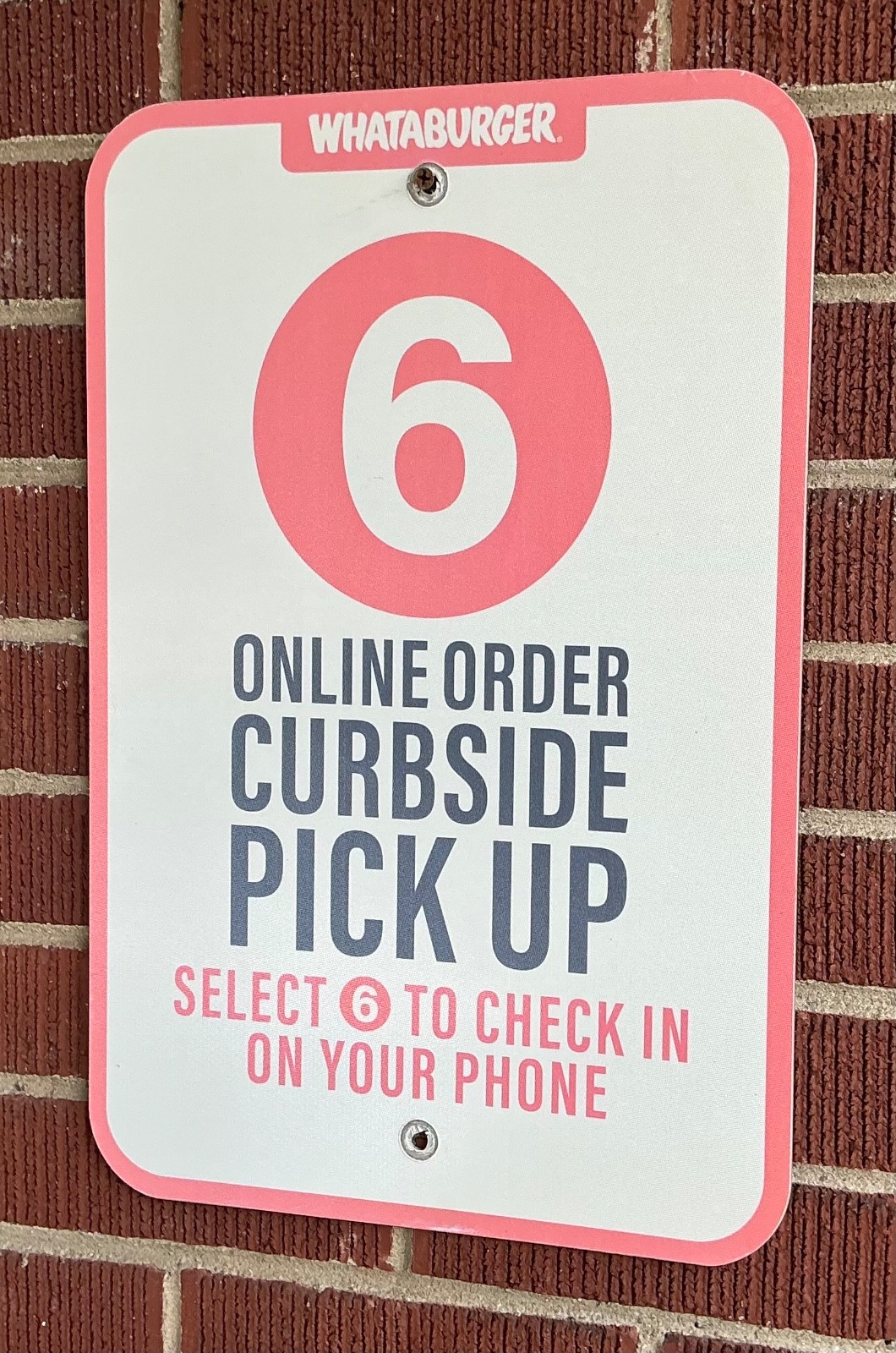 WHATABURGER Restaurant Metal Sign CURBSIDE Order PICK UP Fast Food #6