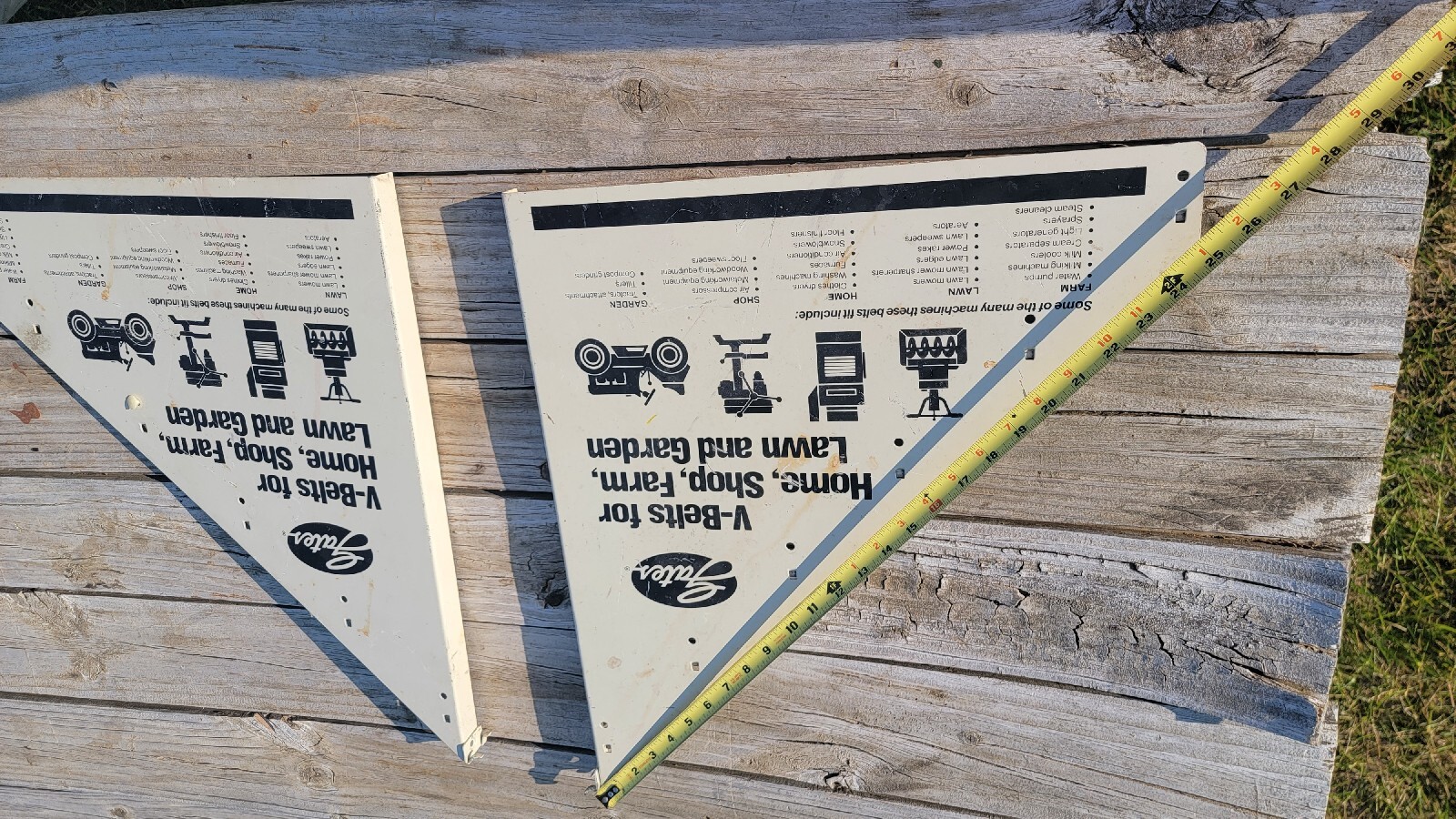 Vintage Gates V Belt Display Home Shop Farm Lawn Garden Double Sided Sign