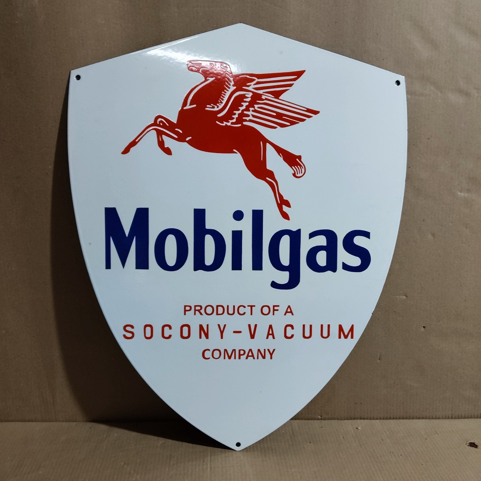 Mobilgas porcelain Enamel Sign 28 x 22 Inches 1 Sided