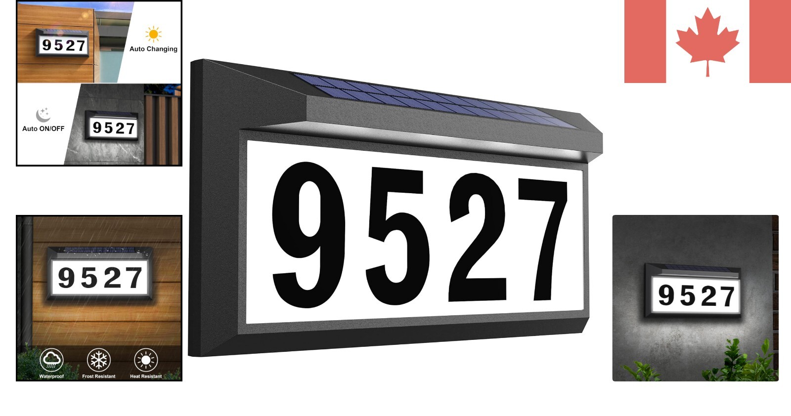 Energy-Saving Solar Address Number Sign with Easy Installation and Templates