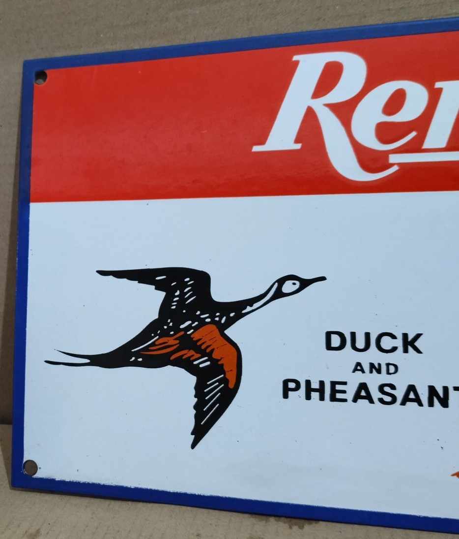 Remington Peters Porcelain Enamel Sign 24 X 10 Inches 1 sides