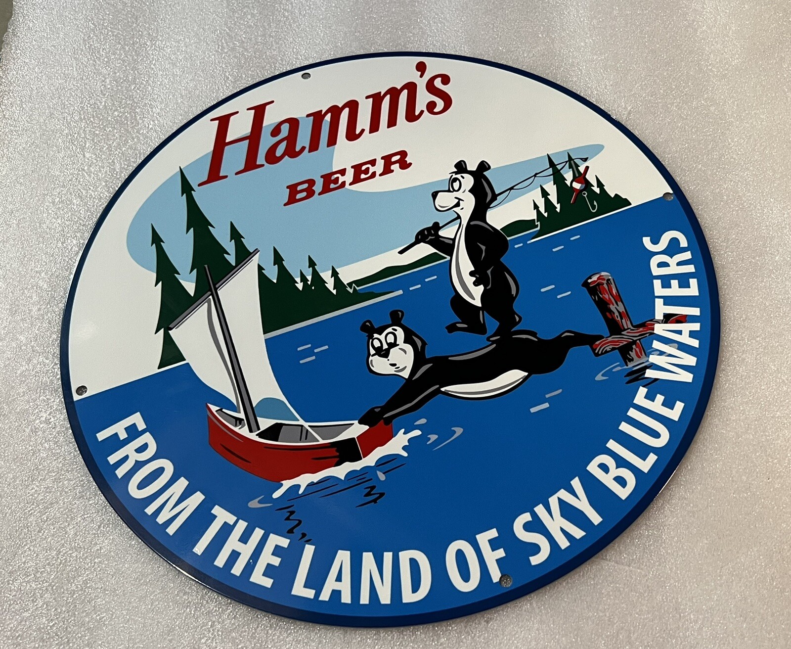 12” Hamms Beer Style Heavy Steel Metal Sign