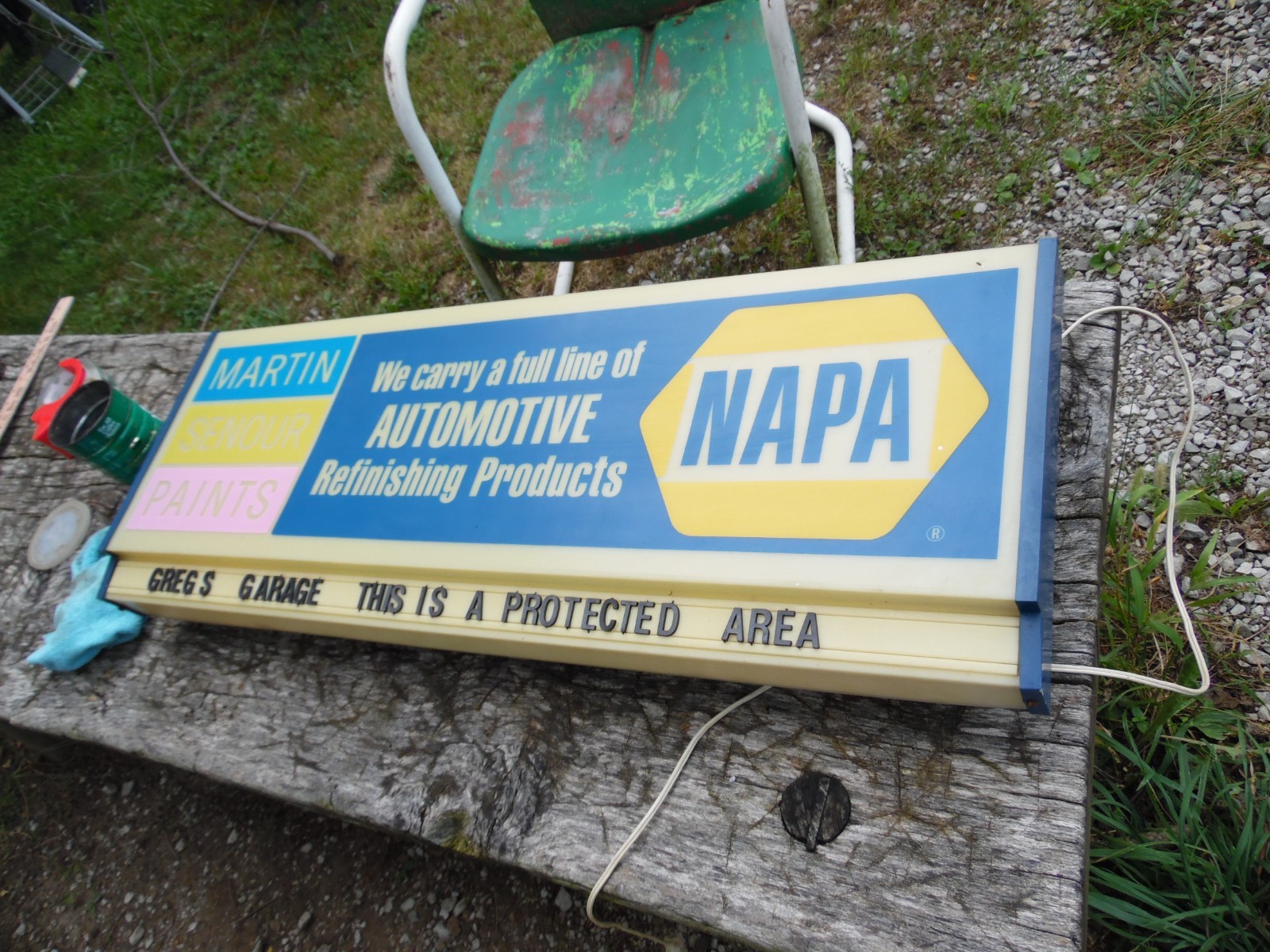 Vintage NAPA Auto Parts, Lighted Message Board Sign 38″ by 14″ Ridan Display