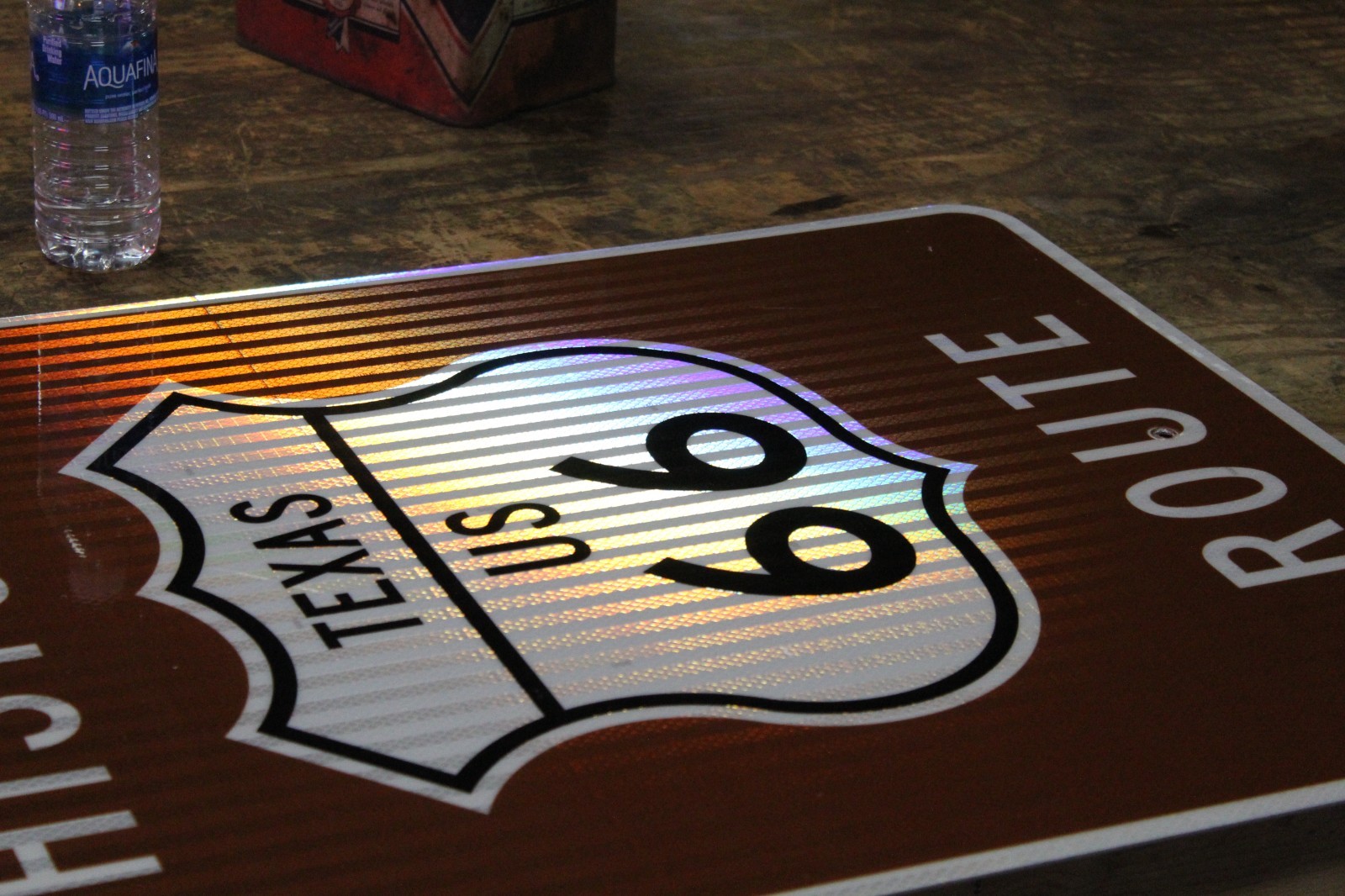 SCARCE 30″ TEXAS US HISTORIC ROUTE 66 HIGHWAY METAL SIGN ALL BROWN VERSION ROAD