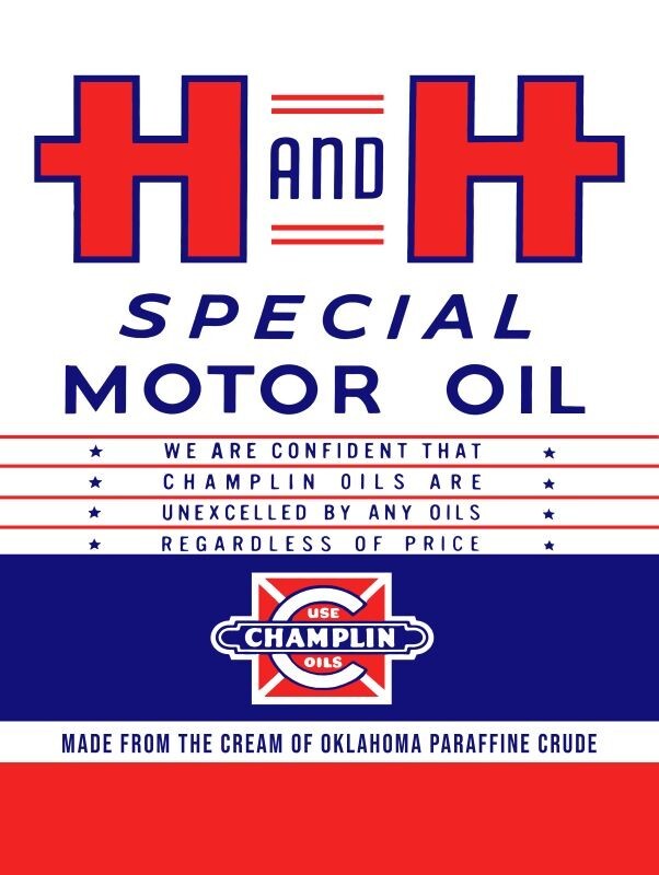 H and H Special Motor Oil by Champlin NEW METAL SIGN: 12 x 16″ & Free Shipping