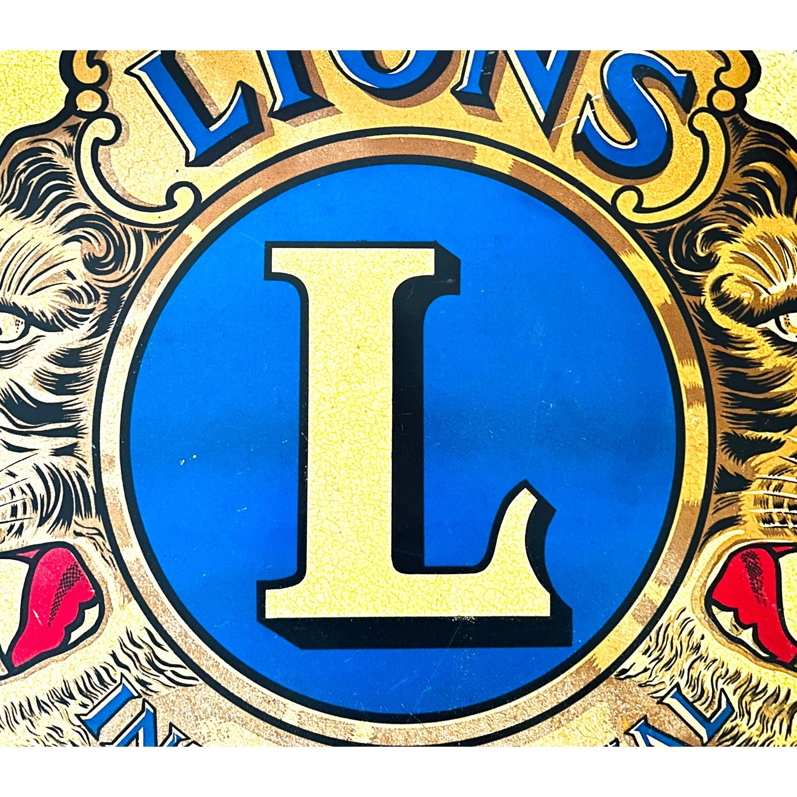 30″ Lions International Fraternal Club Sign Wall Decor Garage Man Cave Display