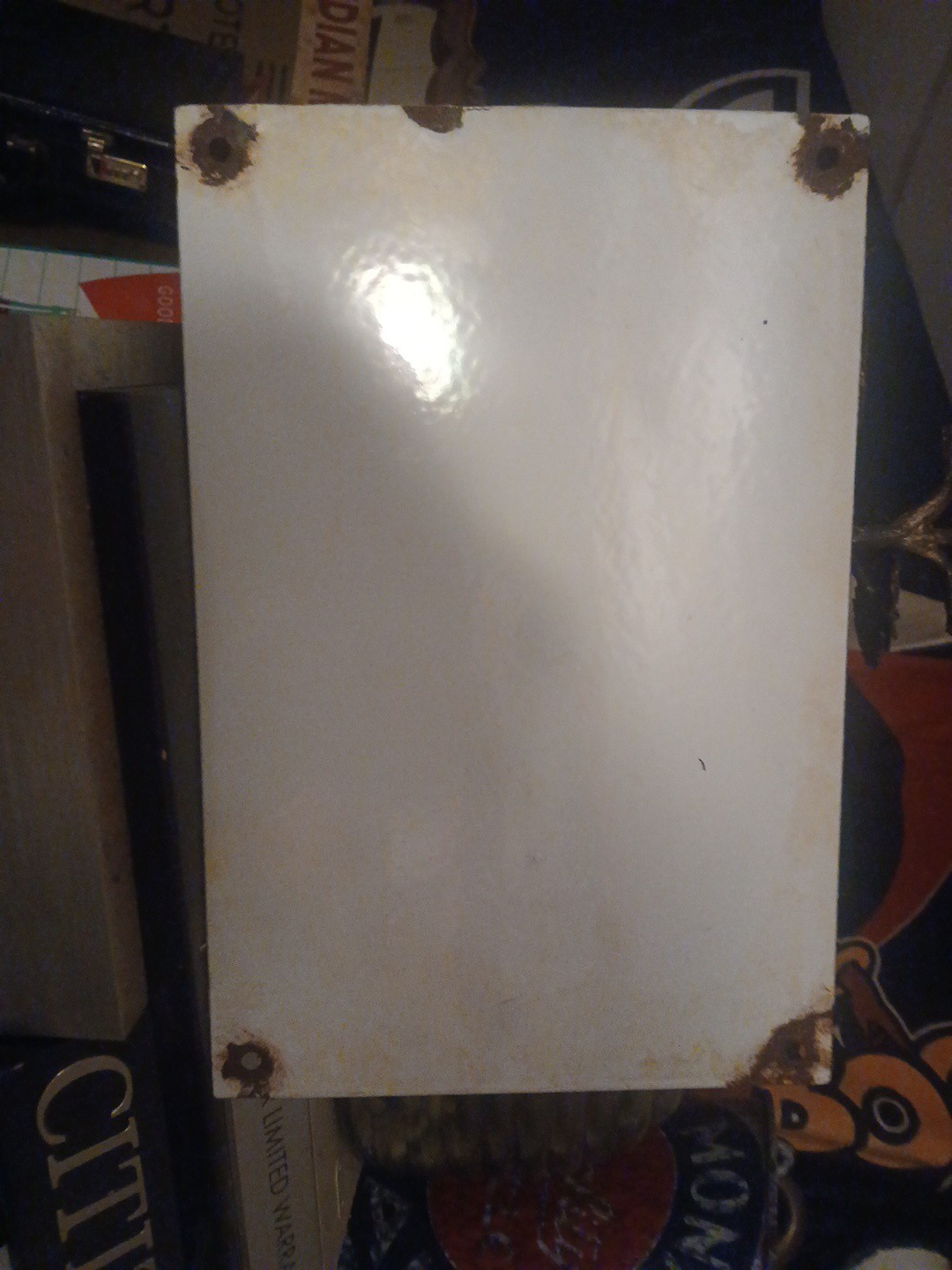 VINTAGE ATLANTIC MOTOR OIL SIGN GAS STATION PORCELAIN SIGN BIRD LUBE SERVICE