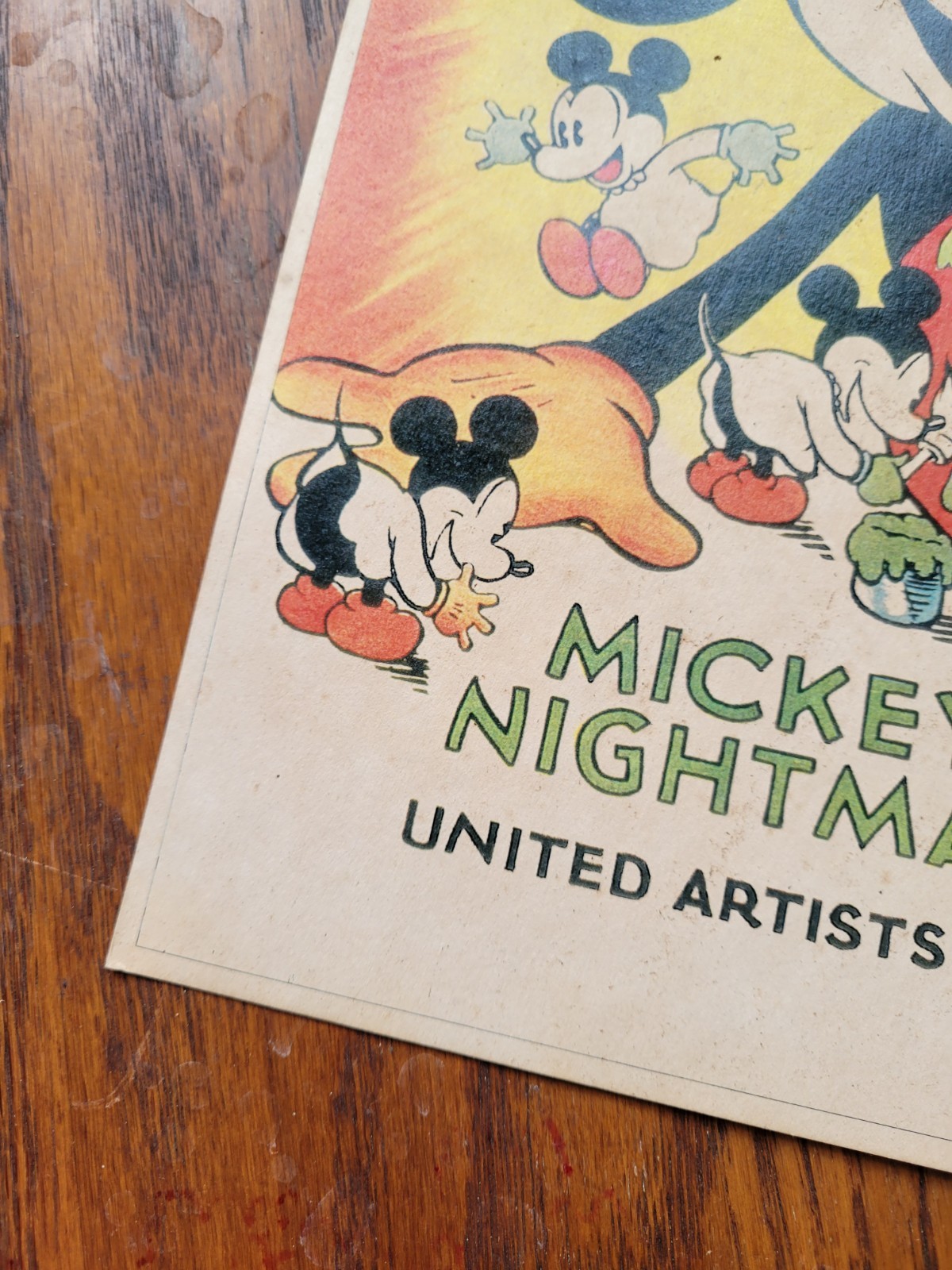 Vintage DISNEY MOVIE Poster cartoon lobby theater room MICKEY MOUSE