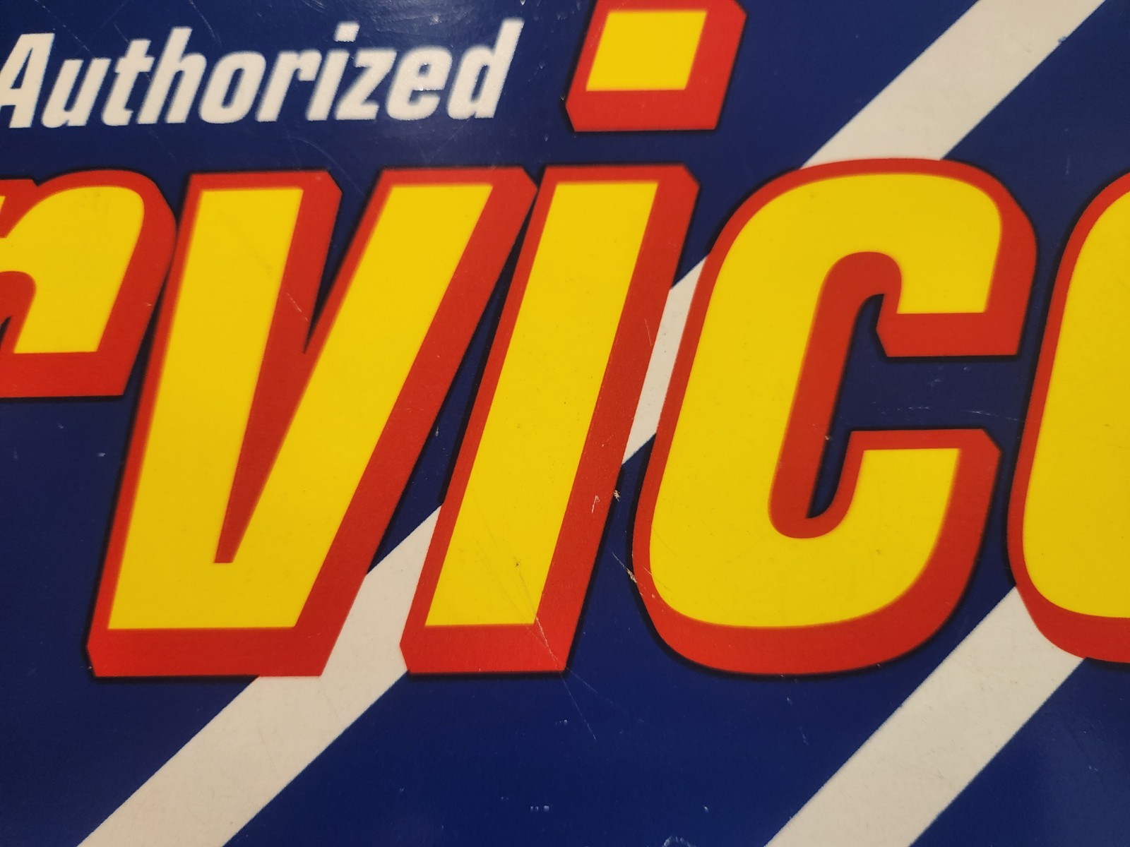 VINTAGE ORIGINAL SUZUKI DEALERSHIP FACTORY SERVICE SIGN THICK PLASTIC VERY NICE