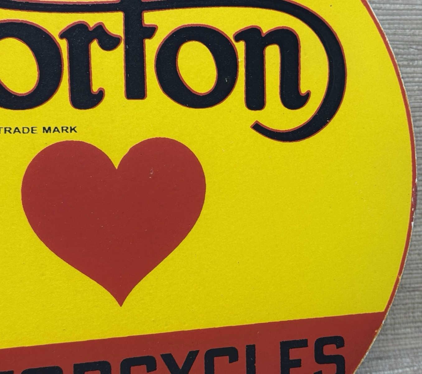 VINTAGE NORTON MOTORCYCLES PORCELAIN SIGN GENERAL MOTORS DEALERSHIP GAS OIL
