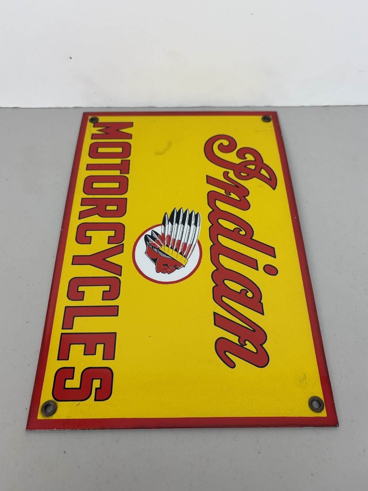 Vintage Indian Motorcycles Porcelain Sign Dealership, Motor Bike Sign