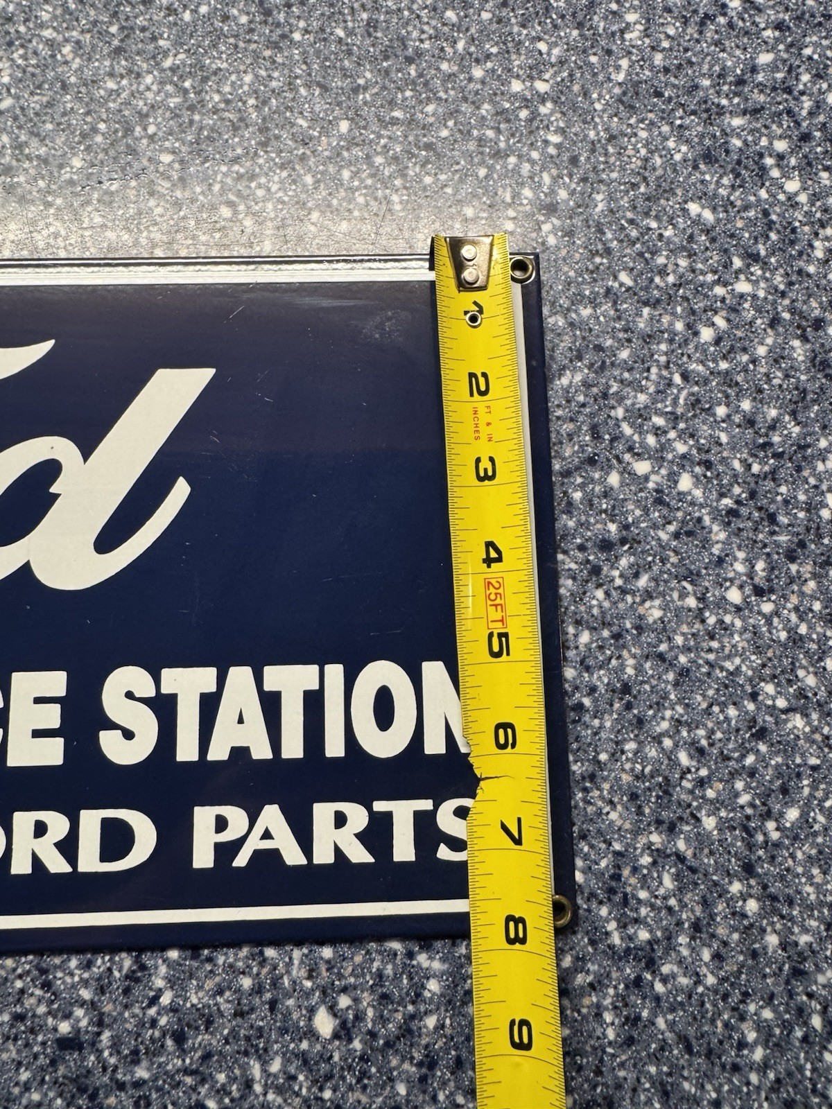 Vintage Ford Authorized Service Station Porcelain Enameled Metal Sign