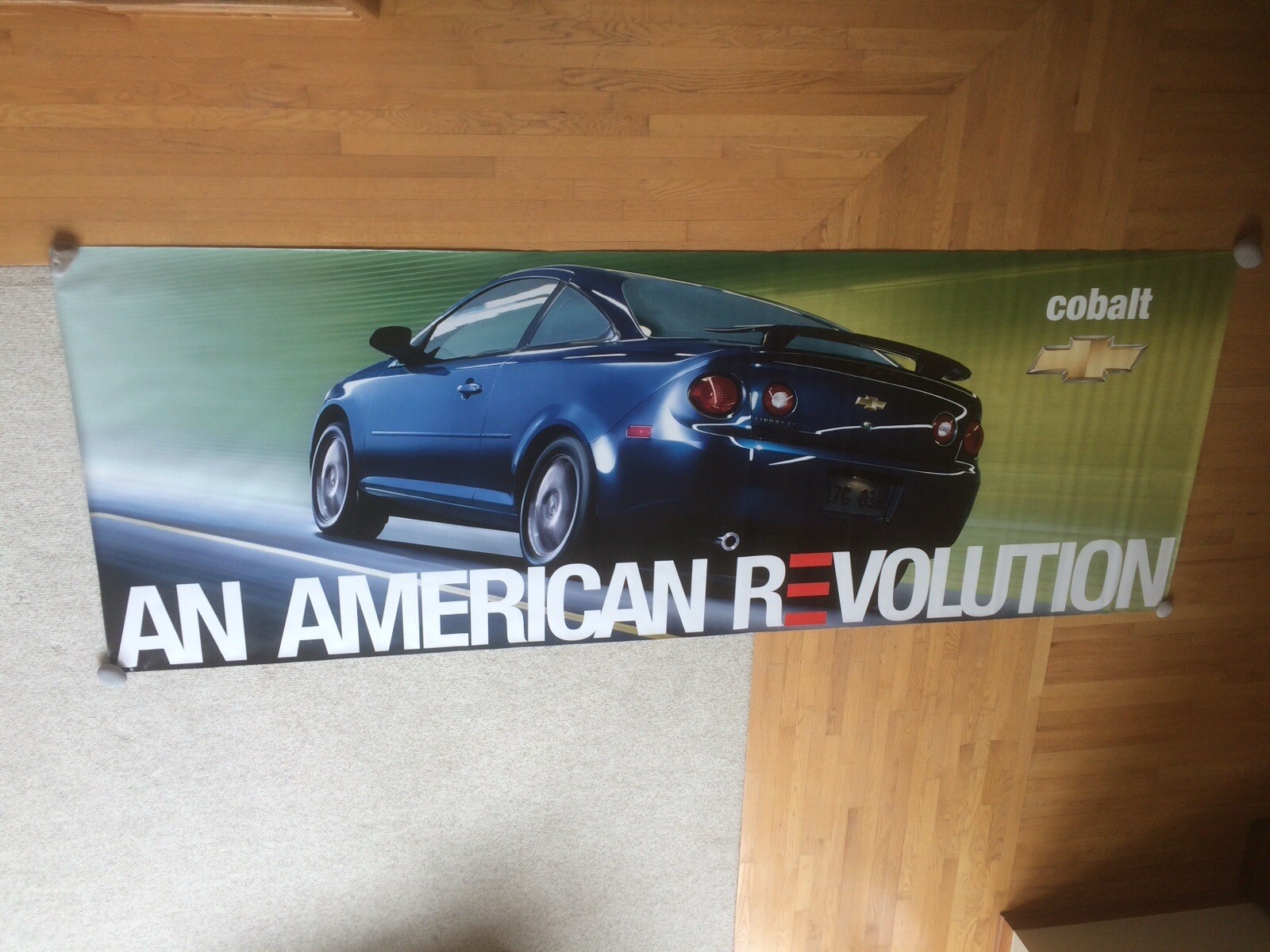 Chevy Cobalt Dealer Sign Vinyl Banner Measures: 137.5 Inches X 49.5 Inches