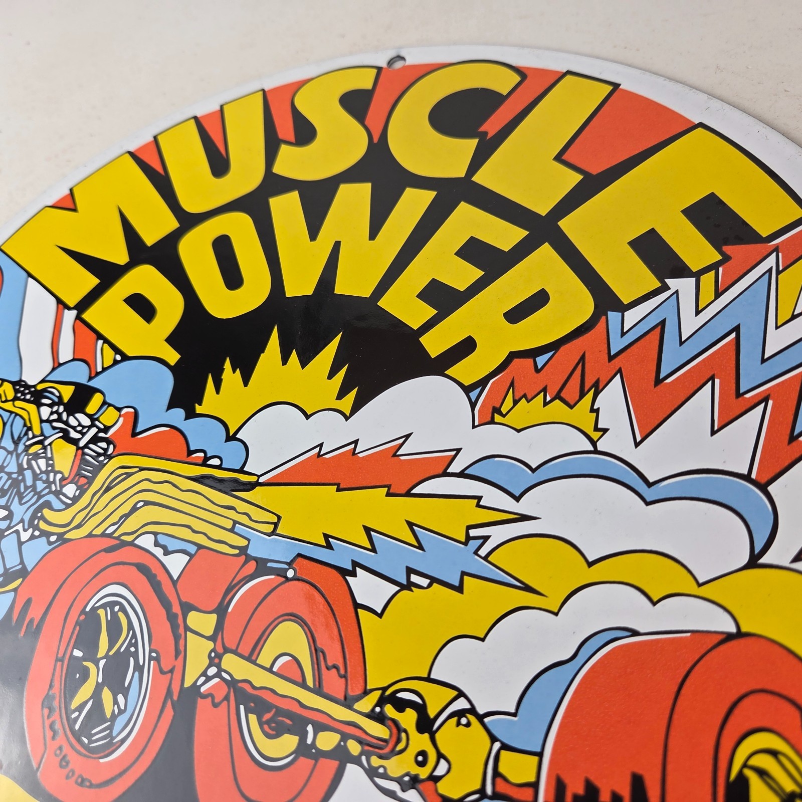 Vintage Ford Muscle Power Sign – Automobile Service Station Gas Pump Sign