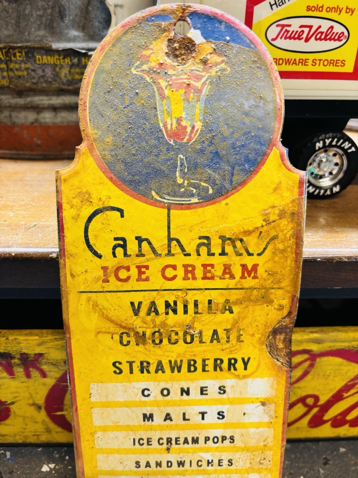 Canhams Ice Cream Porcelain Advertising Sign