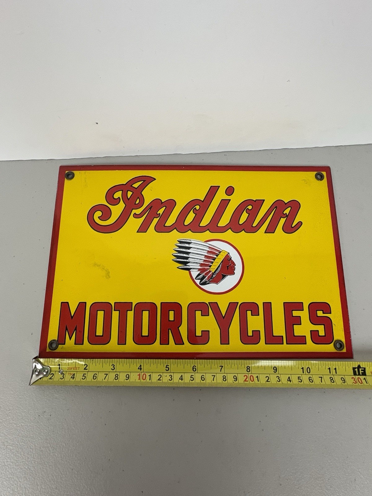 Vintage Indian Motorcycles Porcelain Sign Dealership, Motor Bike Sign