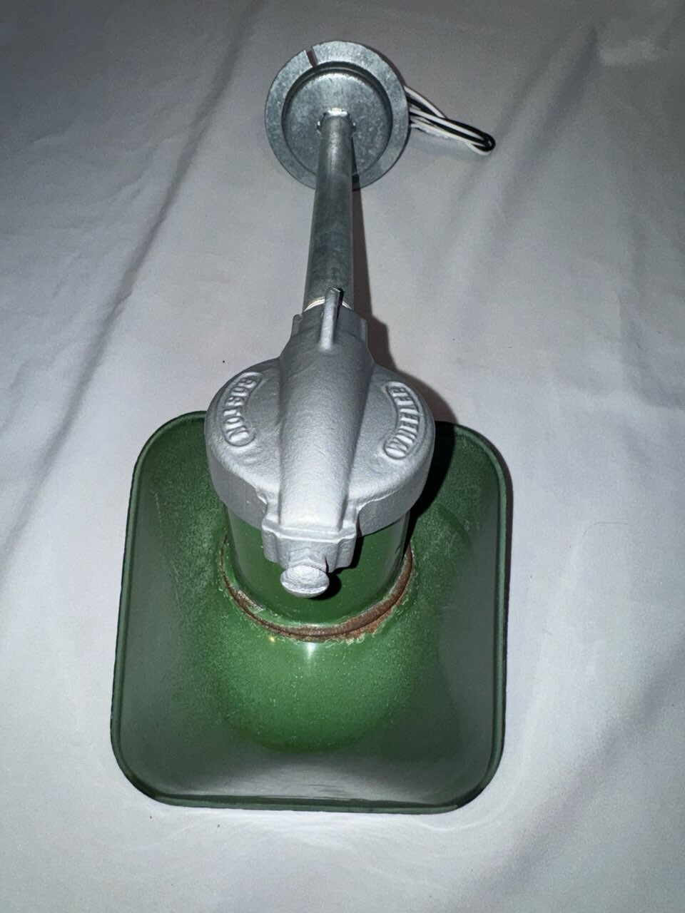 1930s Boston Wheeler 8″ Green Porcelain Industrial Gas Station Vintage Light