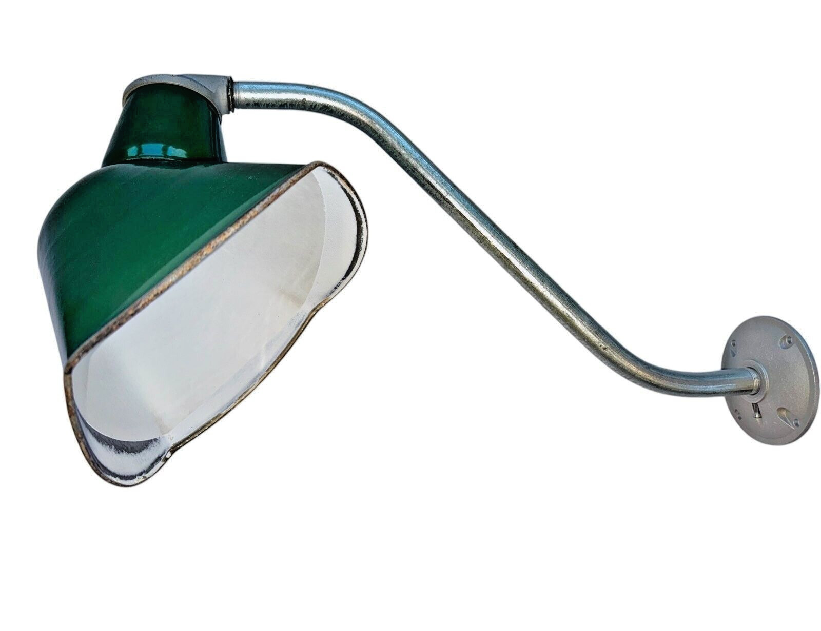 PAIR 1940s 9×11 Silva-King Green Porcelain Pole Sign Light Gas Station Vintage