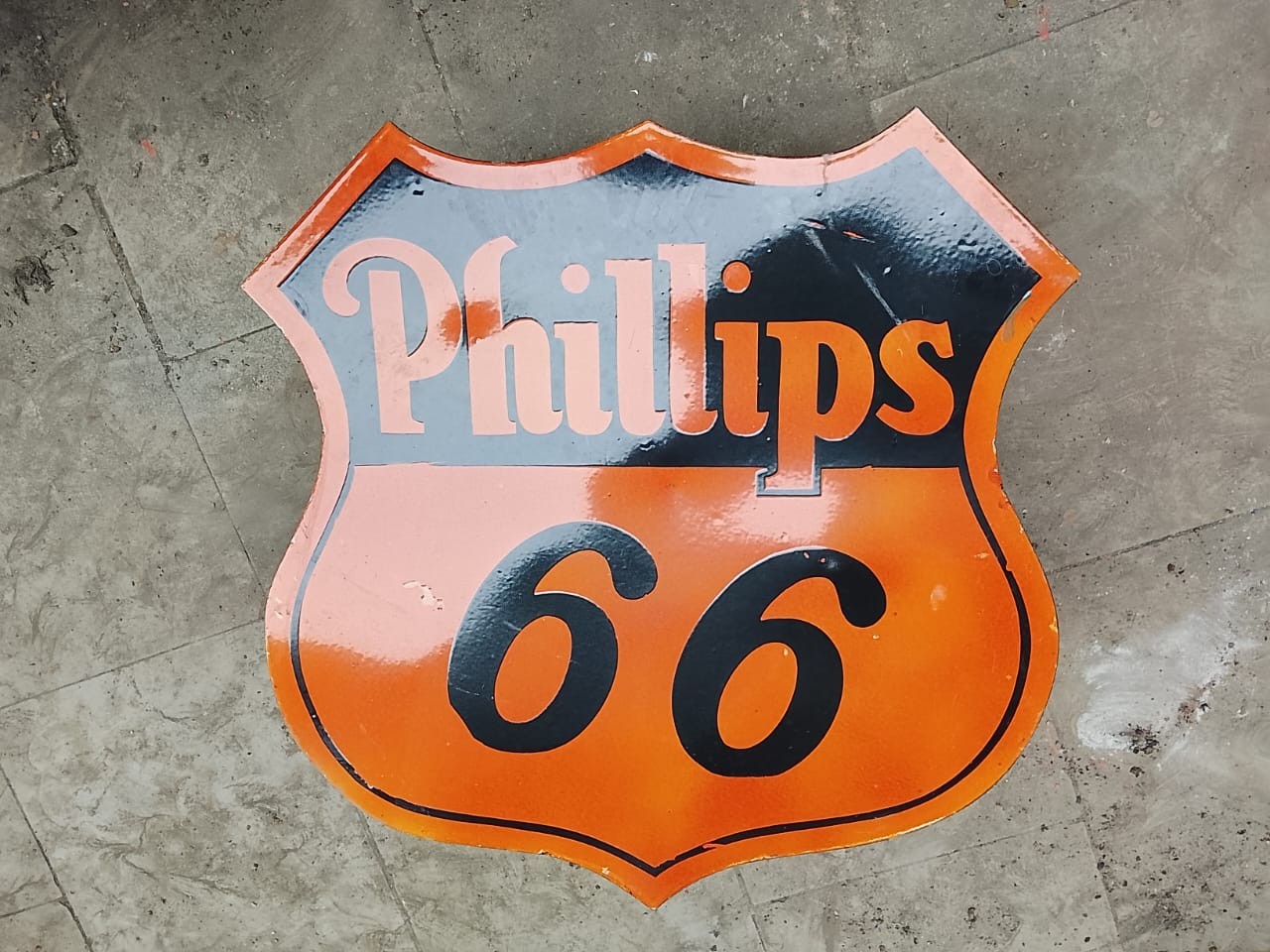 PORCELAIL PHILLIPS 66 ENAMEL SIGN 30X30 INCHES DOUBLE SIDED