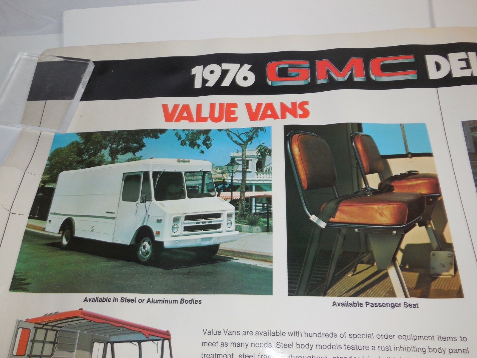 GMC Dealership Showroom display poster Delivery Vans Magnavans 1976 VTG Sign