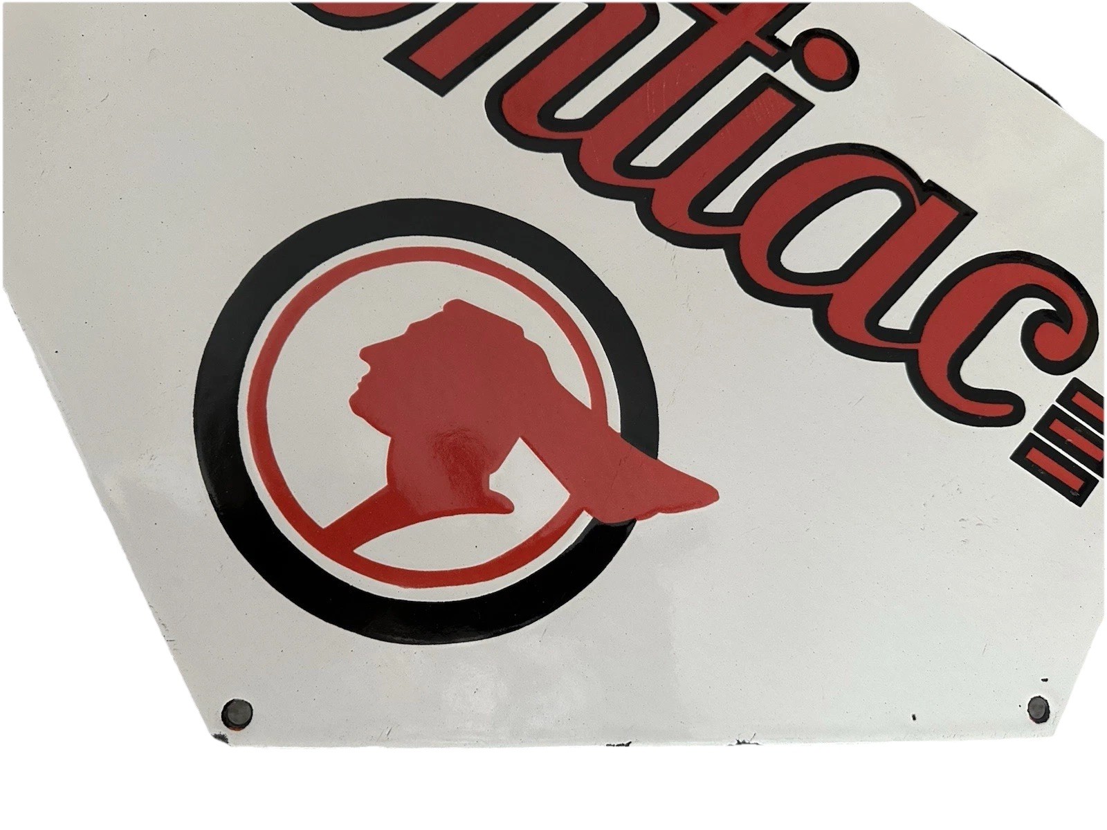 Porcelain Enamel Single Sided General Motors Product Pontiac Sign