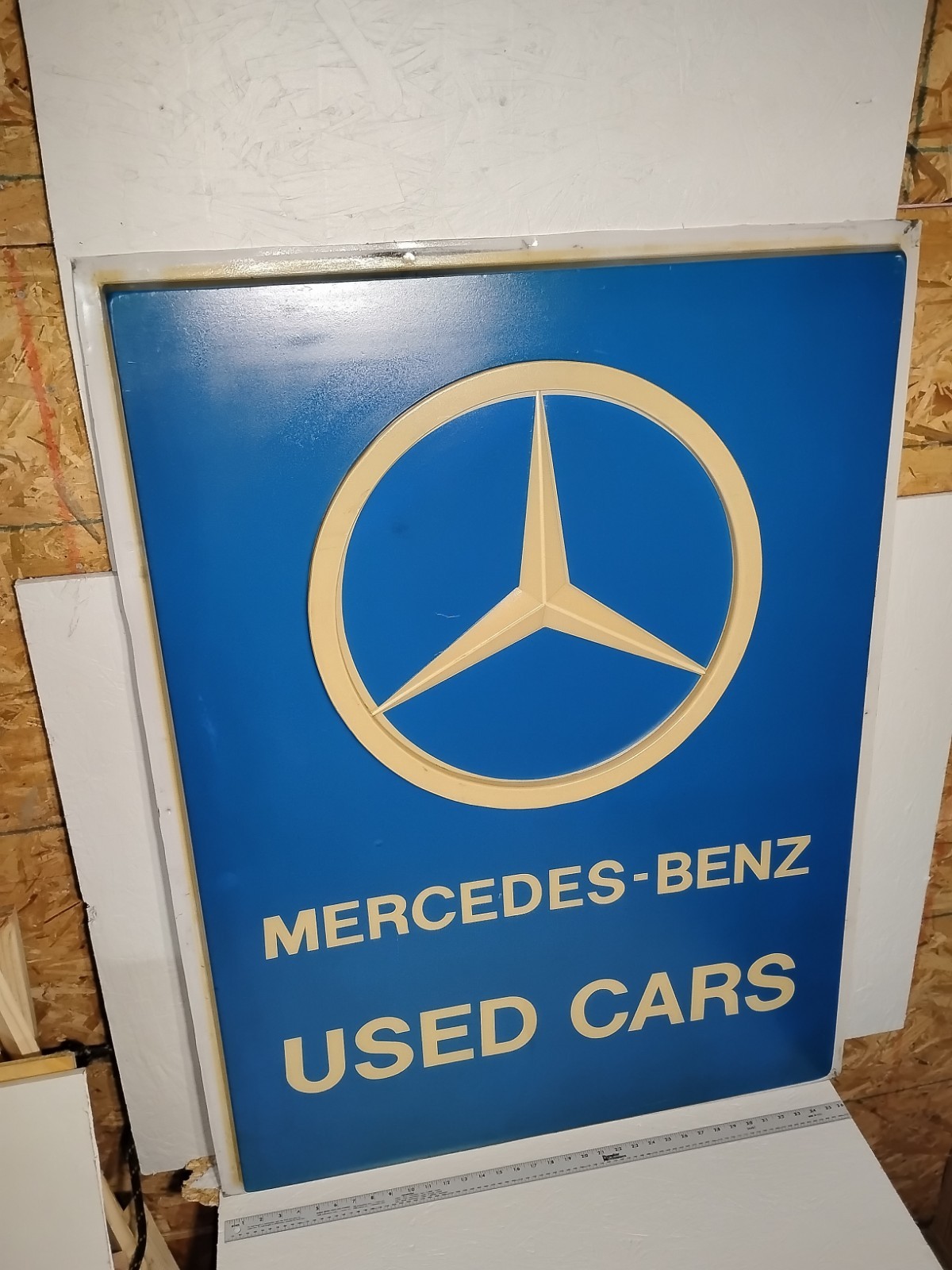 Mercedes Benz Dealership Sign Panel 3’x4′ -Vintage -Rare “Used Cars” Version -#1