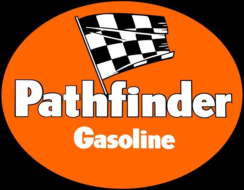 Pathfinder Gasoline NEW Sign 40″ Wide Oval Diecut Style USA STEEL XXL