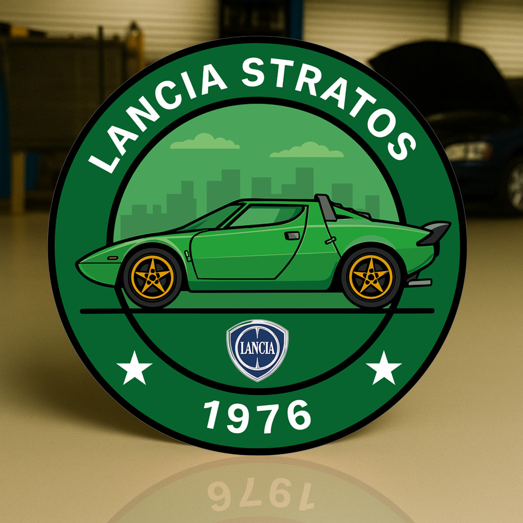 1976 Lancia Stratos Rally Legend Reimagined Heavy Metal Sign XL – 19.7″ (50cm)
