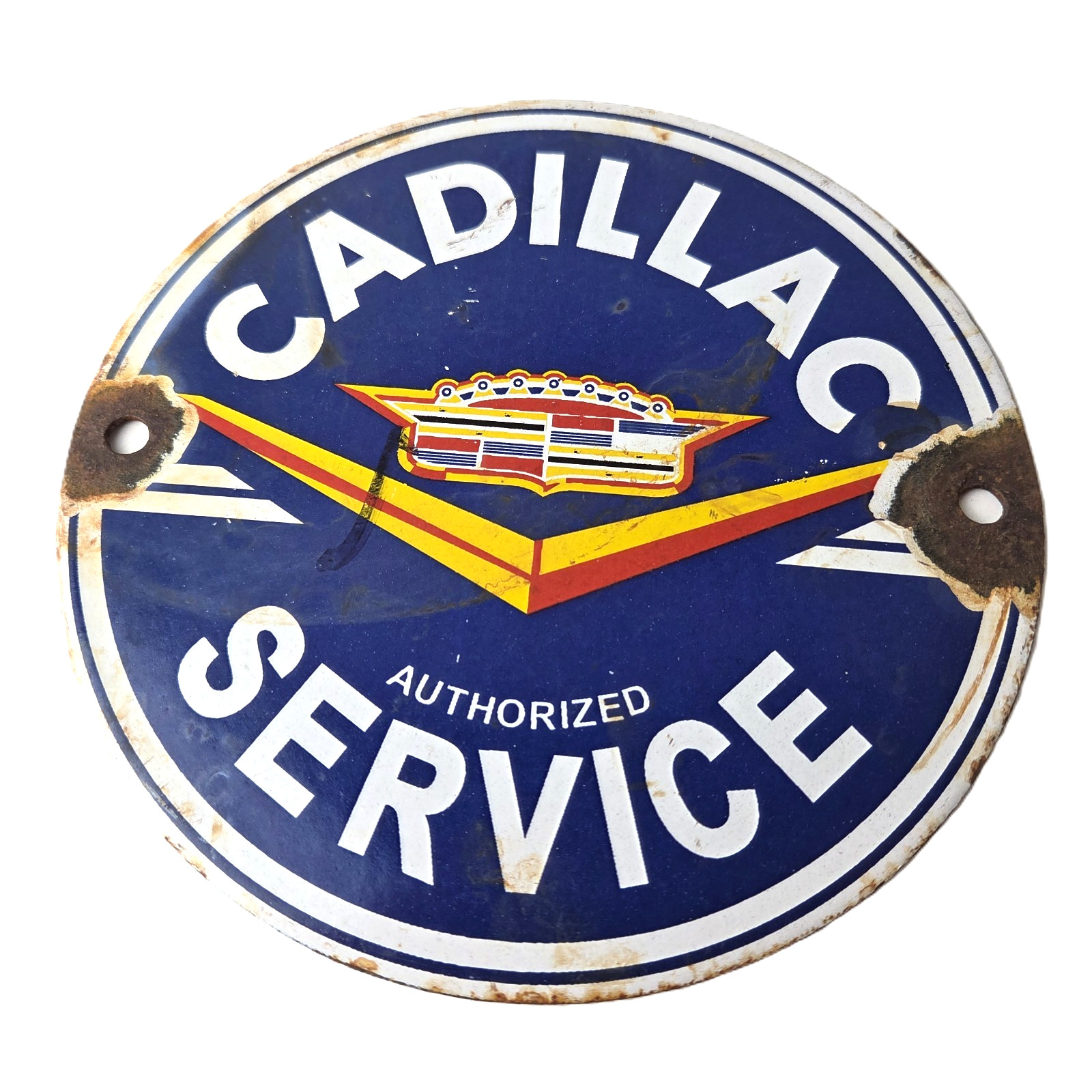 Vintage Cadillac Sign – Gas Dealership Sales Automobiles Porcelain Service Sign