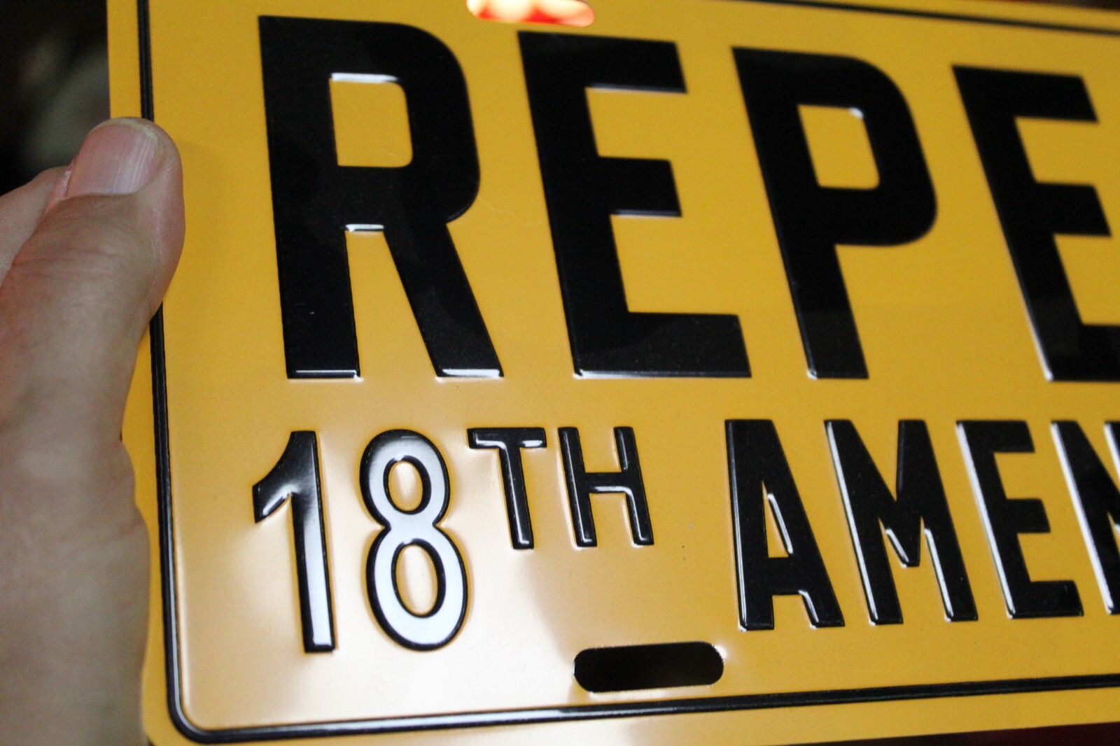 REPEAL 18TH AMENDMENT PROHIBITION EMBOSSED LICENSE PLATE SIGN BAR BEER MAN CAVE