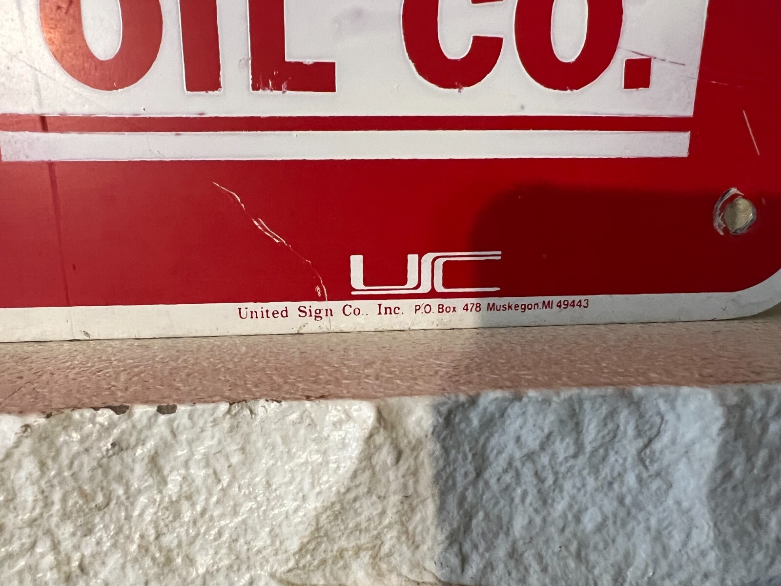 Antique Original Mobil oil Co. refueling Point Aluminum Sign 36 x 24″