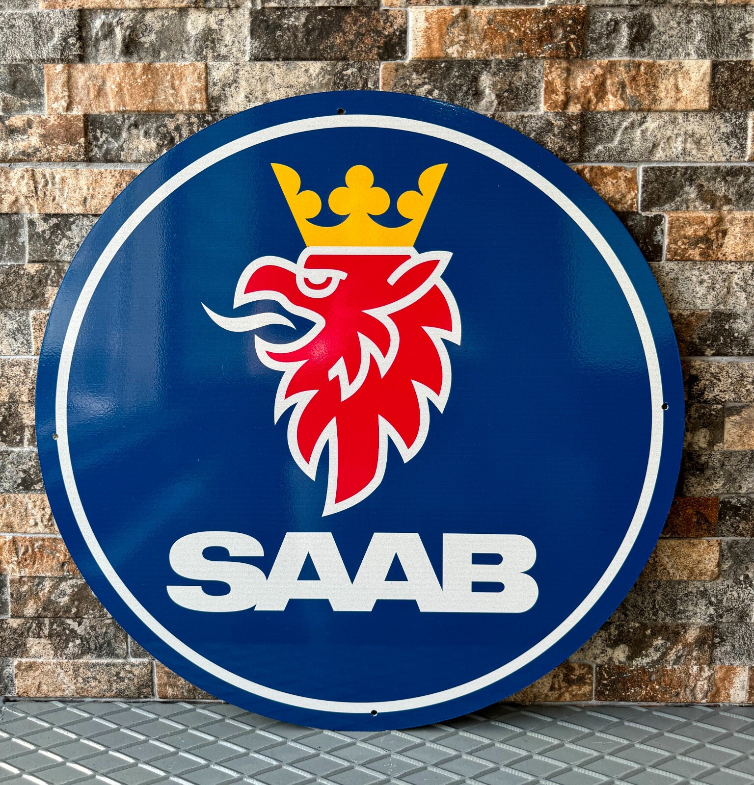 SAAB RARE Sign – XL 19.7″ (50cm) SAAB advertising sign – Custom carved