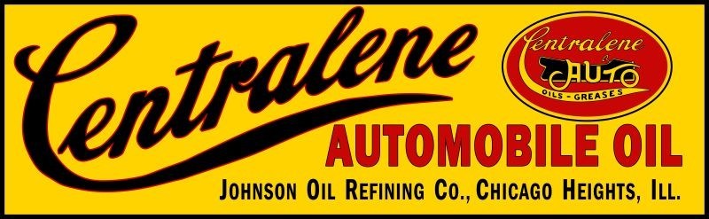 Johnson CENTRALENE Auto Motor Oil New Metal Sign: Ships Free – 6 x 18″