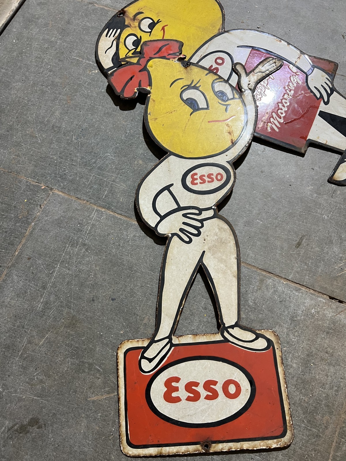 PORCELIAN ESSO ENAMEL SIGN SIZE 24X12 INCHES
