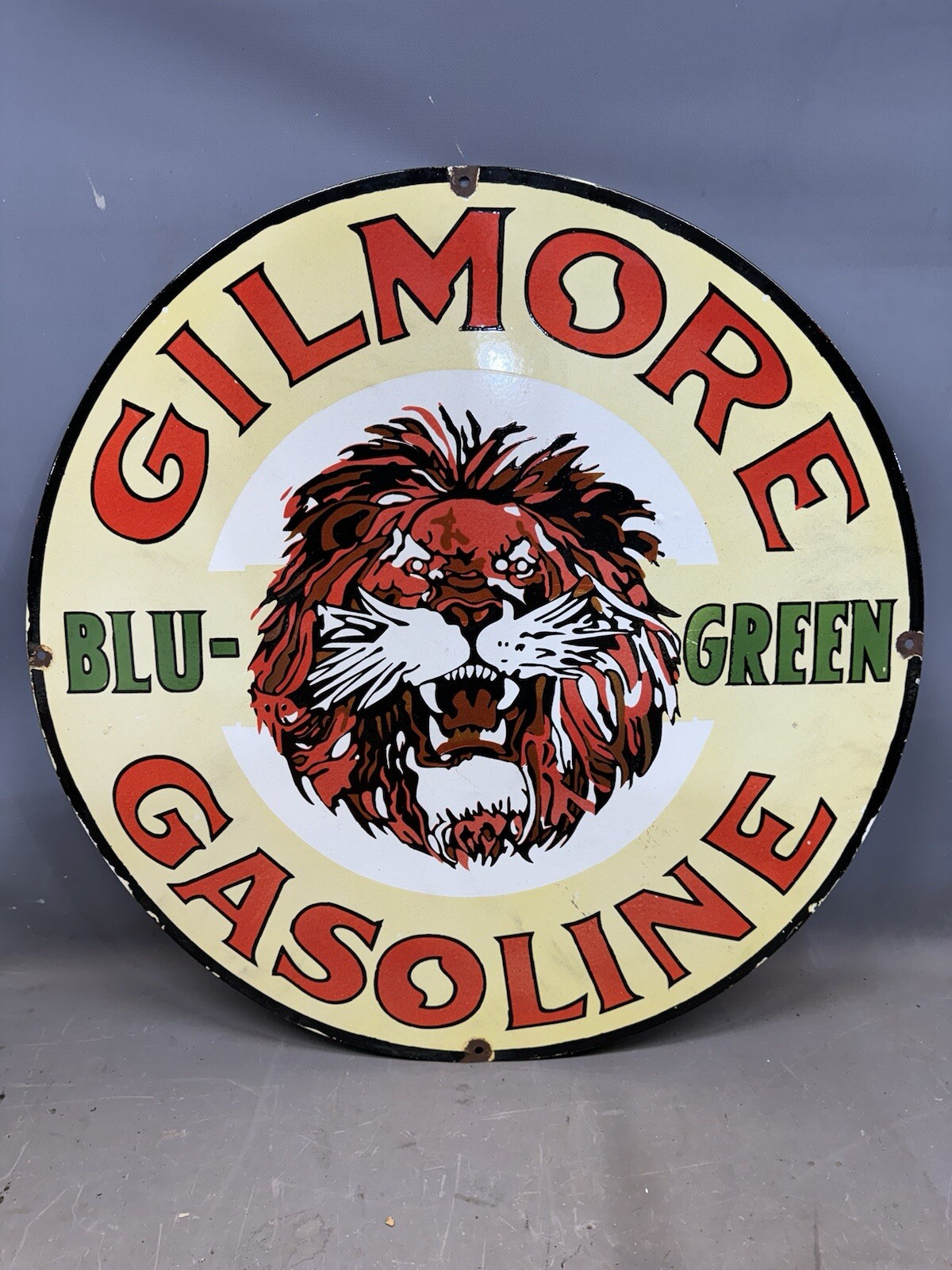 Gilmore Gasoline Tiger Blu Green Sign Filling Gas Station Car Repair Shop Oil 30