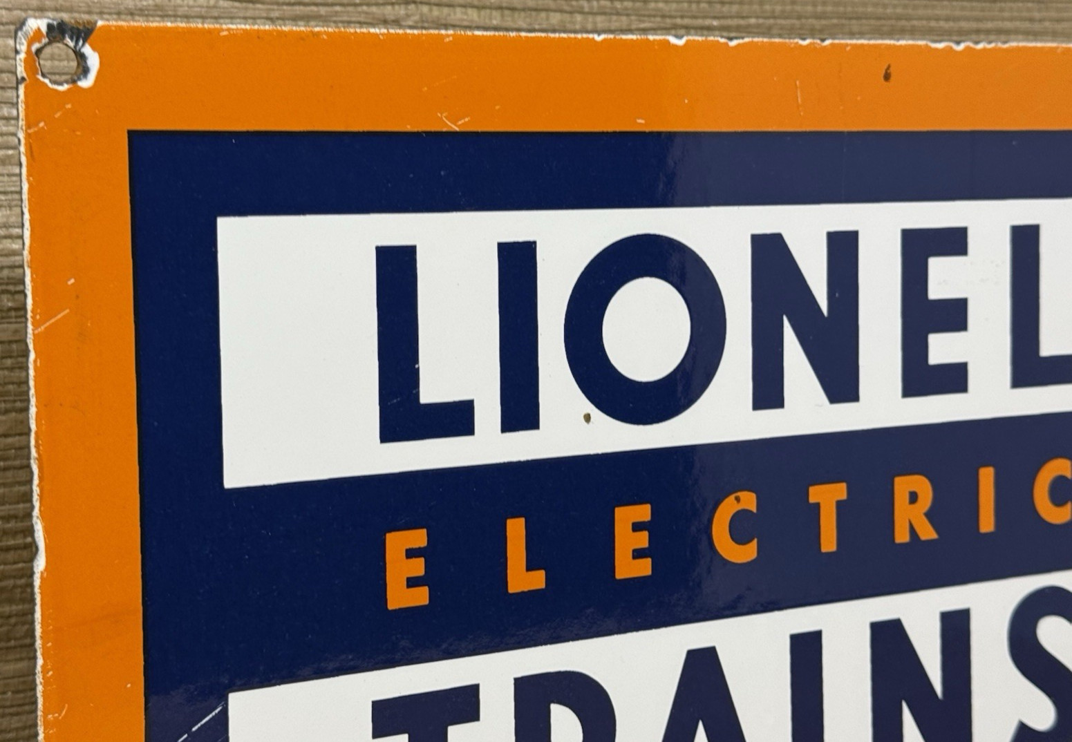 VINTAGE LIONEL ELECTRIC TRAINS PORCELAIN SIGN METAL GAS OIL STEEL U.S.A. STATION