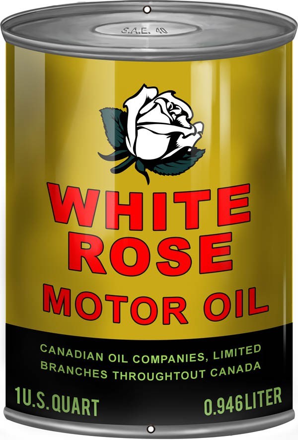 White Rose Motor Oil Can Sign | Steel | Garage | Mancave | Sheds | Made in USA