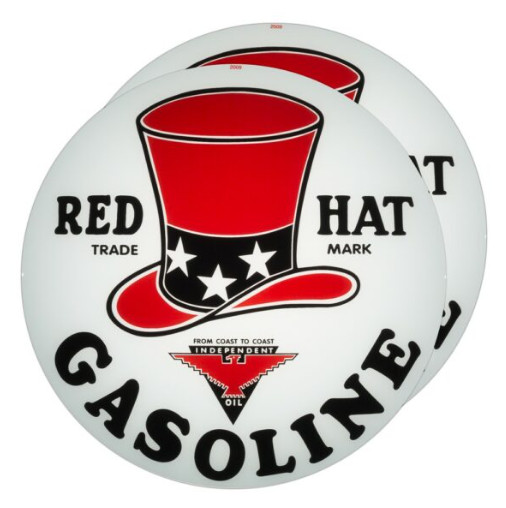 Red Hat Gasoline Gas Pump Globe / Globes For Gas Pumps / Tri-Star Globes For Gas