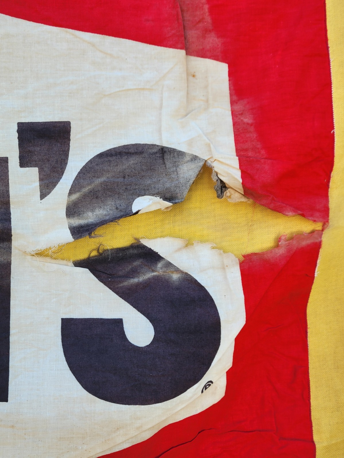 Vintage 1950s Wynn’s Friction Proofing Duck Cloth Racing Flag Sign Electro Cali