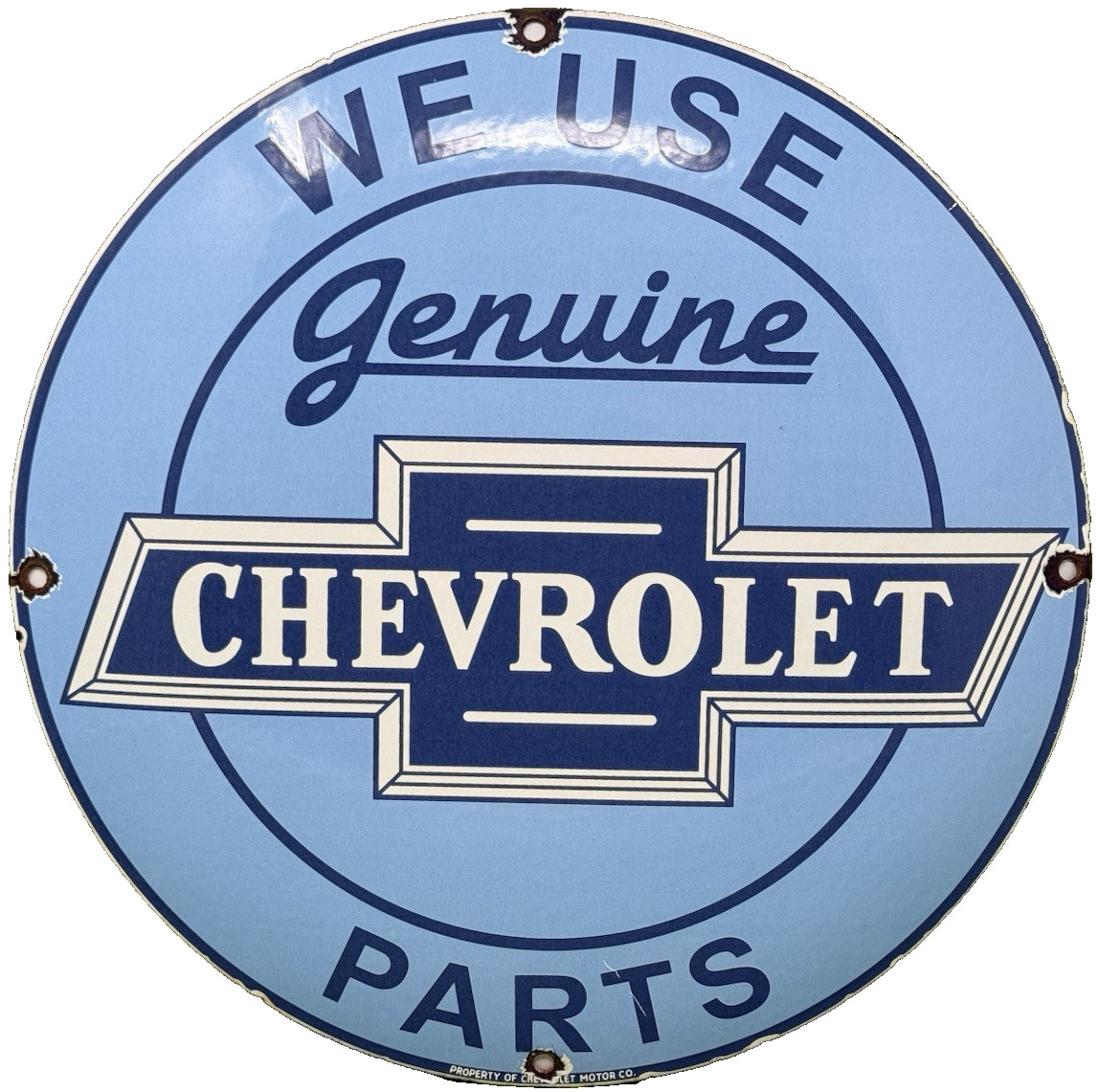 VINTAGE CHEVROLET PORCELAIN SIGN GENERAL MOTORS DEALERSHIP GAS OIL FORD MOPAR
