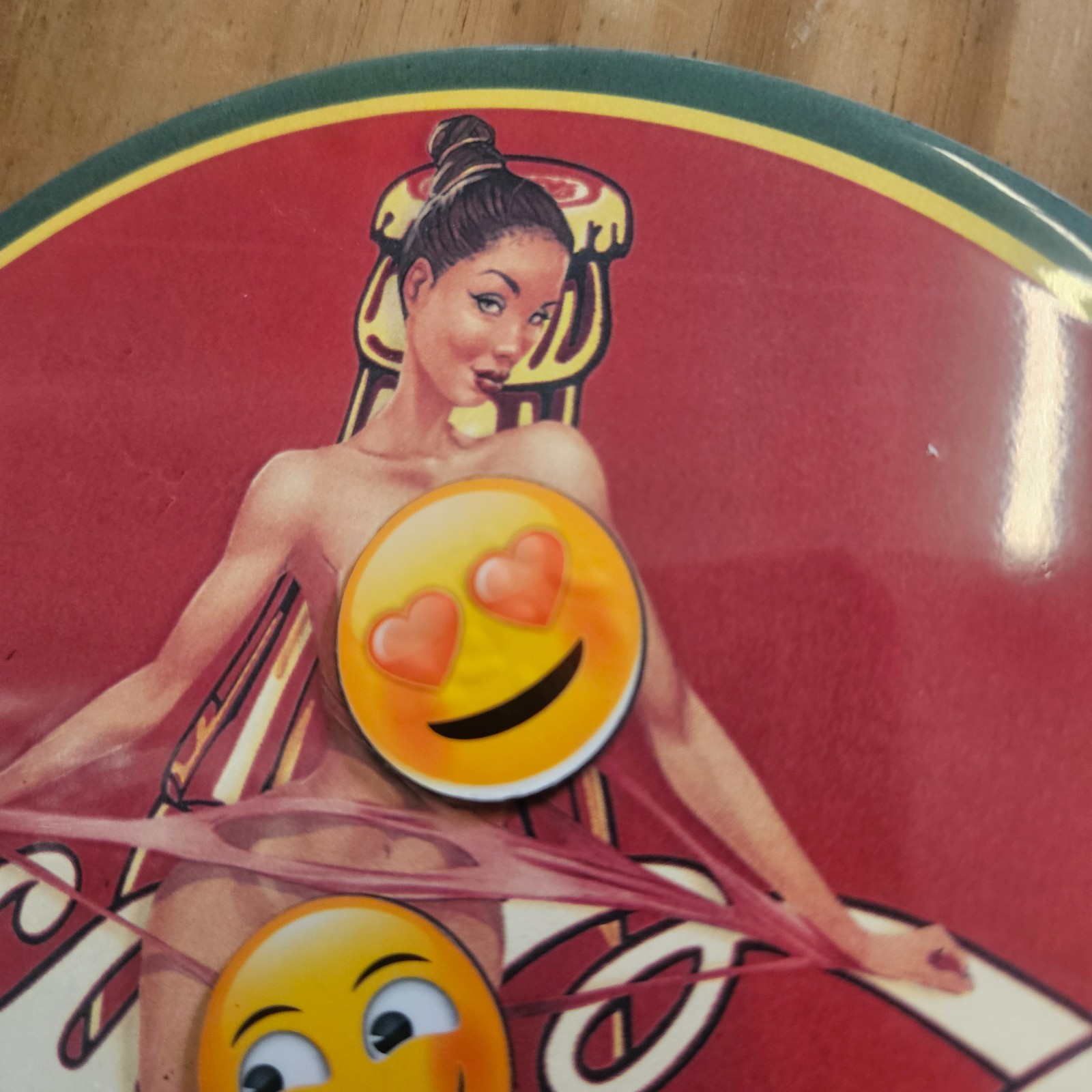 PORCELAIN IN UP GIRL MODEL GAS & OIL STATION PUMP PLATE GARAGE MAN CAVE SIGN