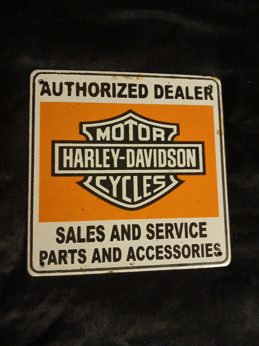 Vintage Harley Davidson Motorcycle Sign – Porcelain Sales Dealer Gas Pump Sign
