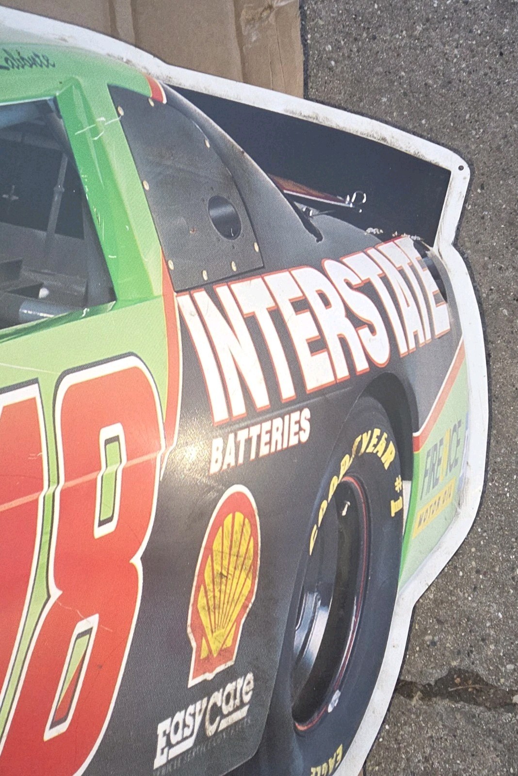 2003 NASCAR Bobby Labonte #18 Interstate Battery 46″x18″ Tin Metal Car Sign