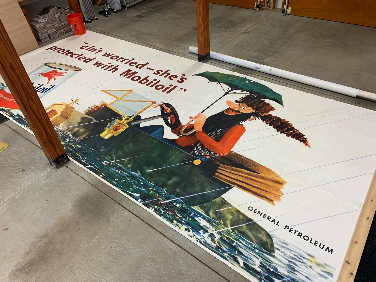 New Old Stock (NOS) Original 1949 Mobil OilBillboard sign 