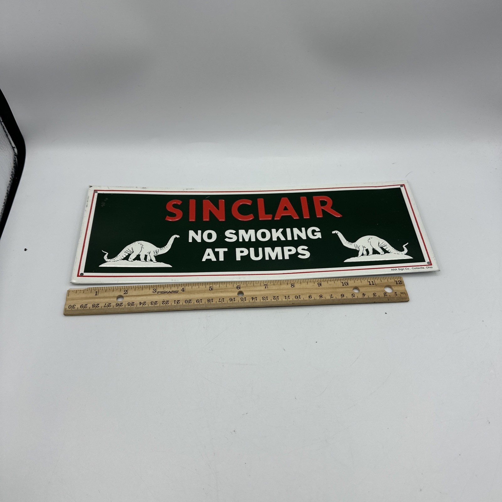 SINCLAIR Gasoline “No Smoking At Pumps” Gas Station Sign by AAA Coltsville, Ohio