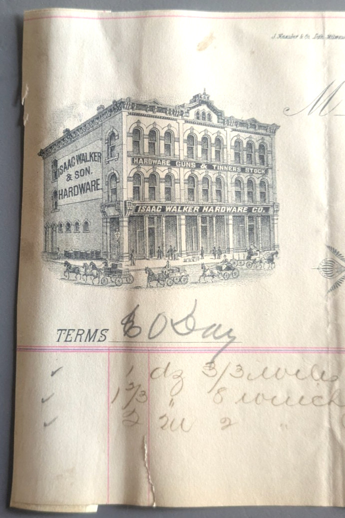 PEORIA, CHICAGO, CANTON, IL; ST. LOUIS, RACINE WISC. INVOICE DOCUMENTS, 1881-84
