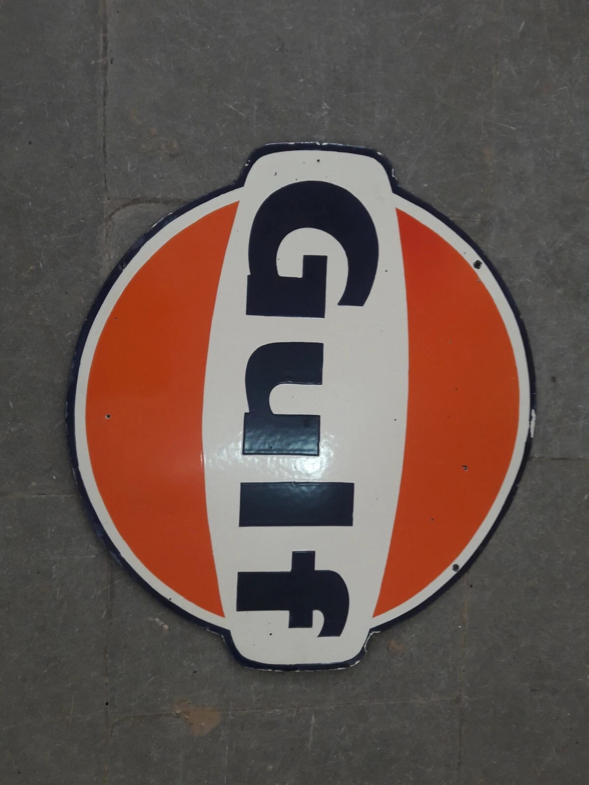 PORCELIAN GULF ENAMEL SIGN SIZE 30X30 INCHES DOUBLE SIDED