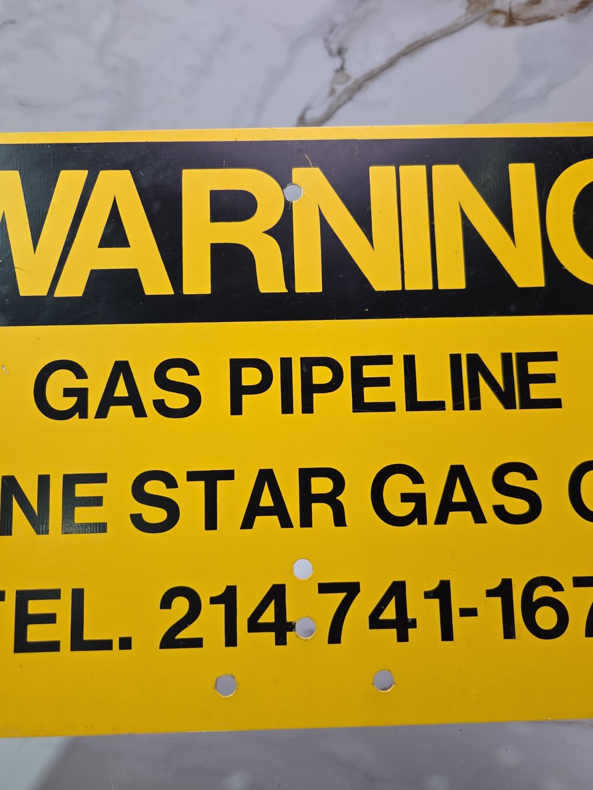 Vintage Painted Metal Sign Lone Star Gas Co. Warning